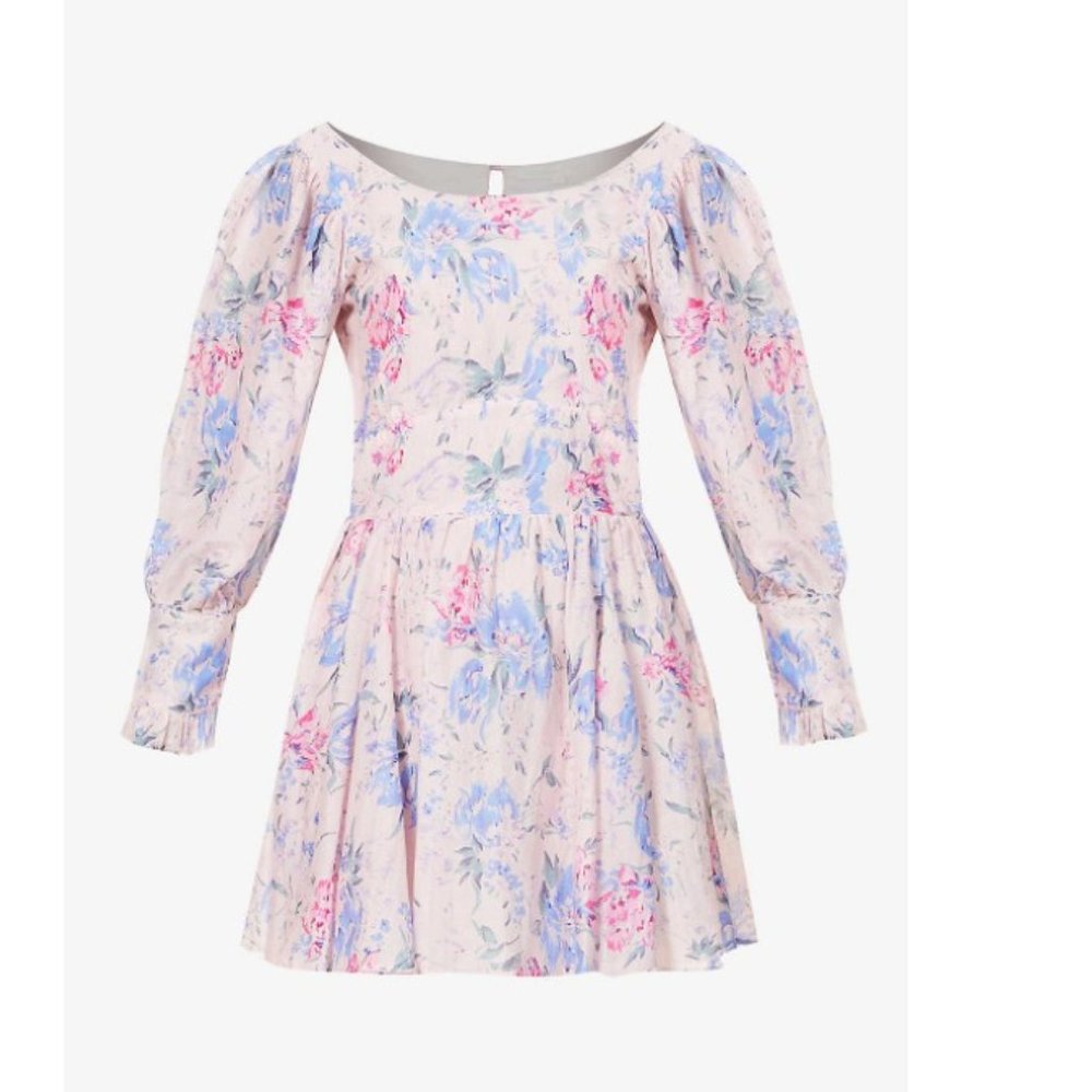 LOVESHACKFANCY Ross Floral-print Cotton and Silk-blend Mini Dress - XS